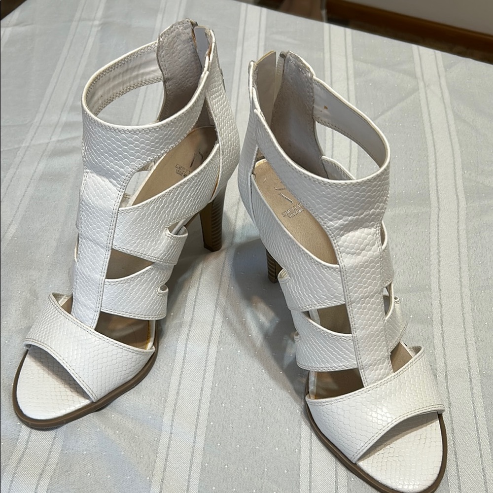 Elegant White Strappy Heels